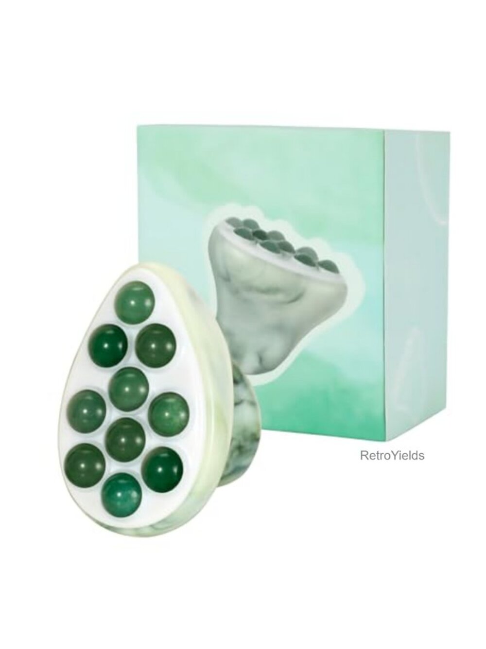 Jade Face Roller & Gua Sha Facial Tool Ice Eye Massager Lymphatic Drainage